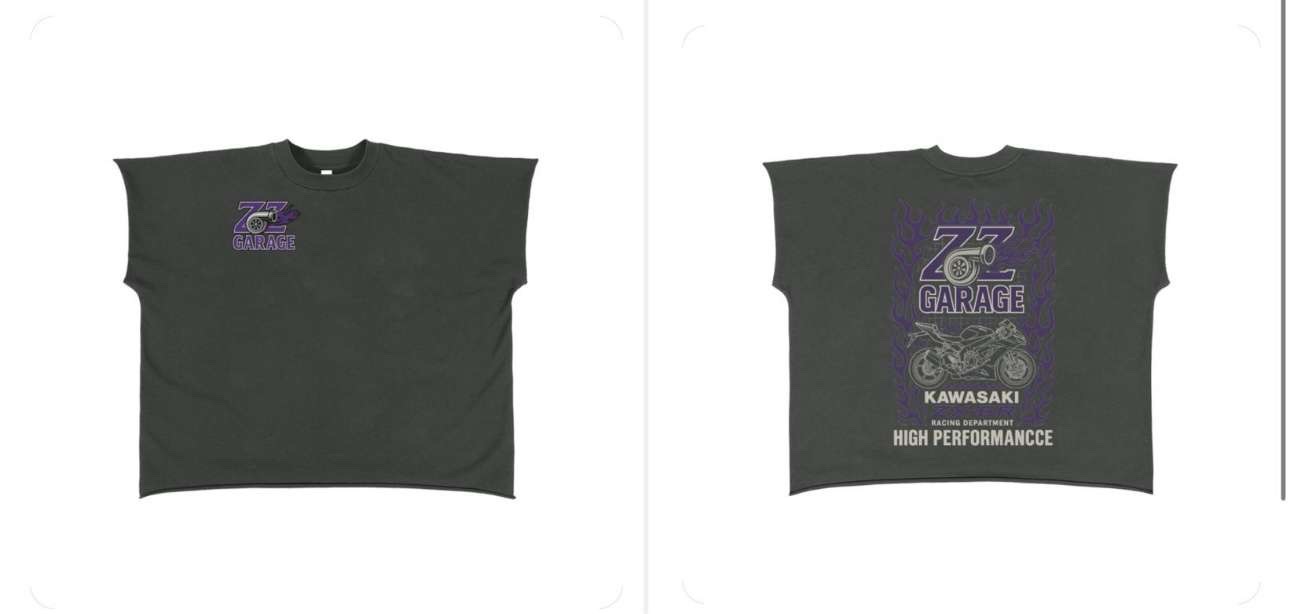 ZZ Garage Olive Crop Tee